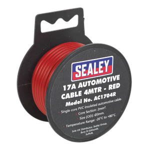 Sealey AC1704R 17A Thick Wall Automotive Cable 4m - Red