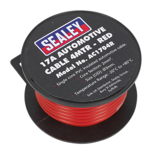 Sealey AC1704R 17A Thick Wall Automotive Cable 4m - Red - additional view 2