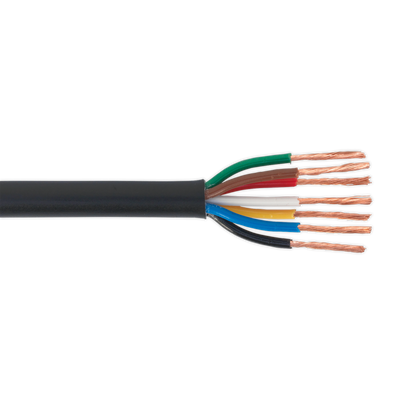 Sealey AC24207CTH 30m Thin Wall Automotive Cable 7 x 0.75mm² 24/0.20mm - Black