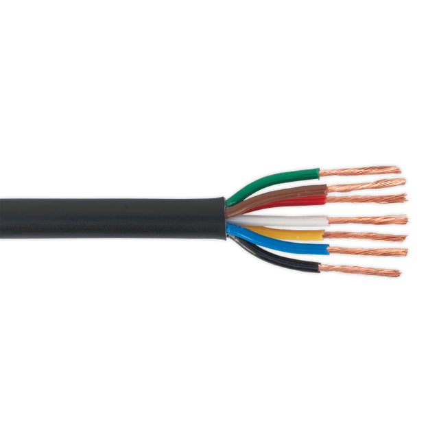 Sealey AC24207CTH 30m Thin Wall Automotive Cable 7 x 0.75mm² 24/0.20mm - Black