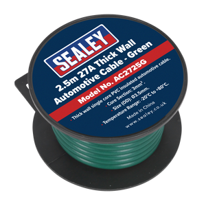 Sealey AC2725G 27A Thick Wall Automotive Cable 2.5m - Green - additional view 2