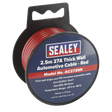 Sealey AC2725R 27A Thick Wall Automotive Cable 2.5m - Red