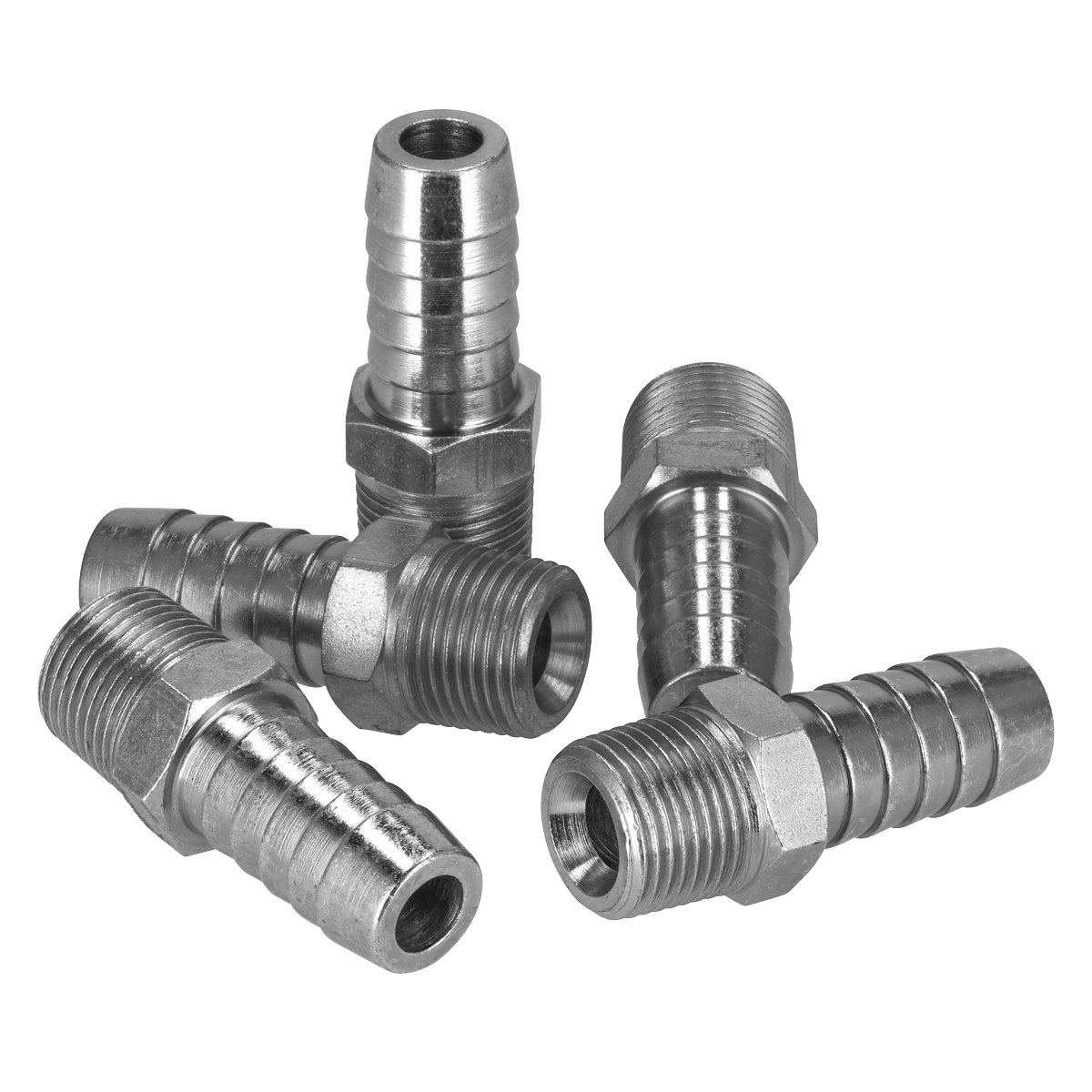 Sealey AC42 PCL Screwed Tailpiece Male 3/8"BSPT - 1/2" Hose - Pack of 5 - additional view 3