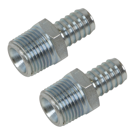 Sealey AC99 PCL Screwed Tailpiece Male 1/2"BSPT - 1/2" Hose - Pack of 2