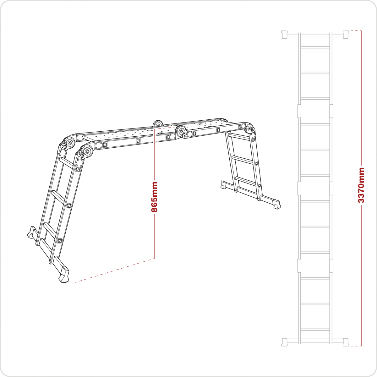 Sealey AFPL1 4-Way Aluminium Folding Platform Ladder - EN 131 - additional view 12
