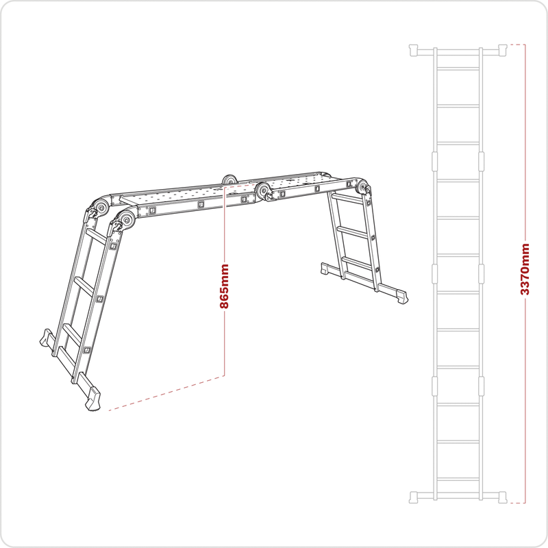 Sealey AFPL1 4-Way Aluminium Folding Platform Ladder - EN 131 - additional view 12