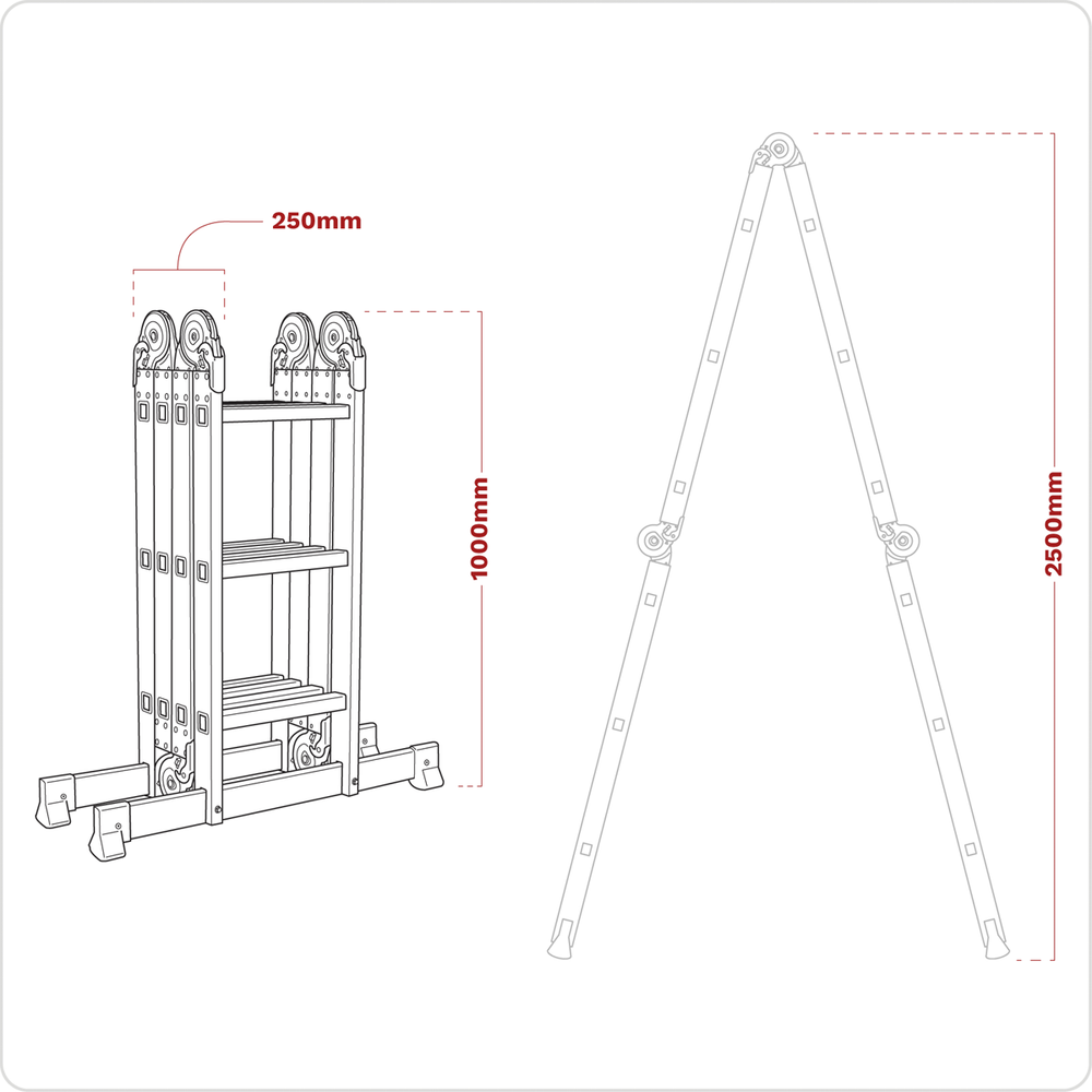 Sealey AFPL1 4-Way Aluminium Folding Platform Ladder - EN 131 - additional view 13