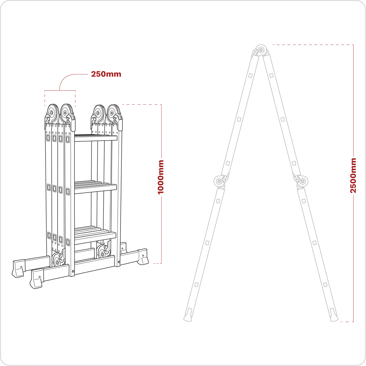 Sealey AFPL1 4-Way Aluminium Folding Platform Ladder - EN 131 - additional view 13