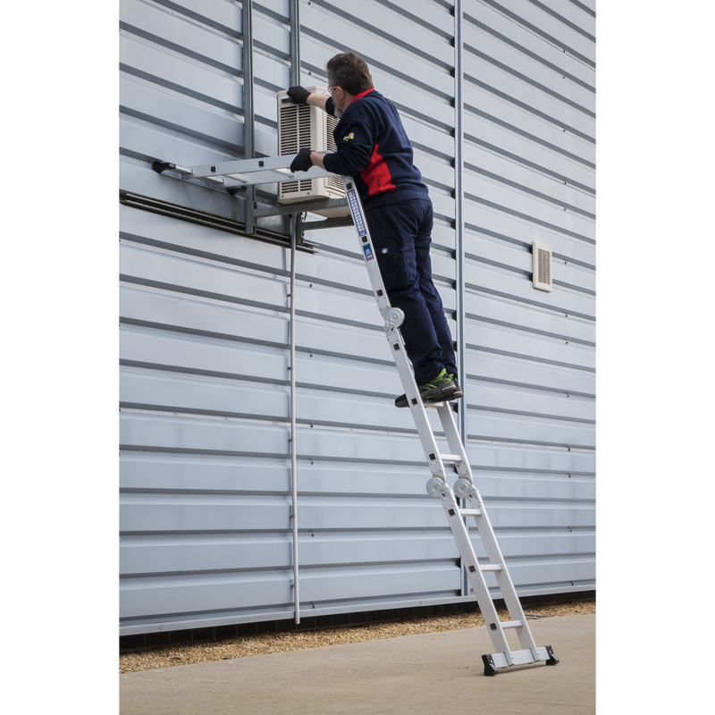 Sealey AFPL1 4-Way Aluminium Folding Platform Ladder - EN 131 - additional view 4