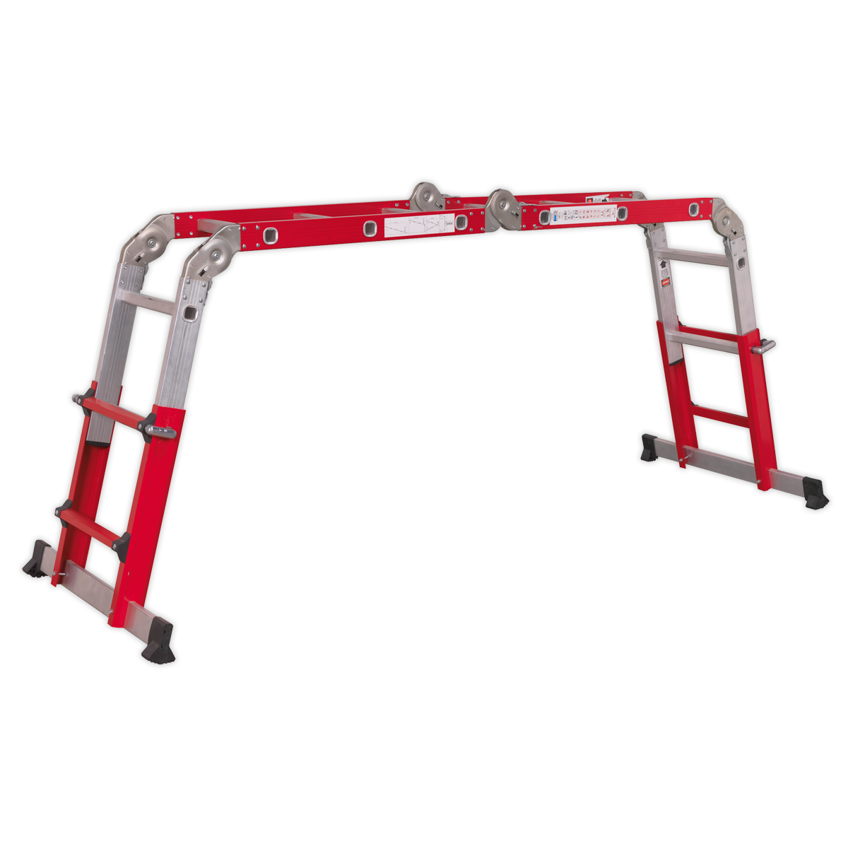 Sealey AFPL2 Aluminium 4-Way Multipurpose Adjustable-Height Ladder - EN 131