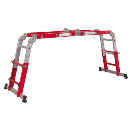 Sealey AFPL2 Aluminium 4-Way Multipurpose Adjustable-Height Ladder - EN 131