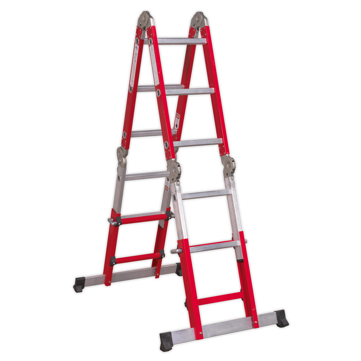 Sealey AFPL2 Aluminium 4-Way Multipurpose Adjustable-Height Ladder - EN 131 - additional view 3