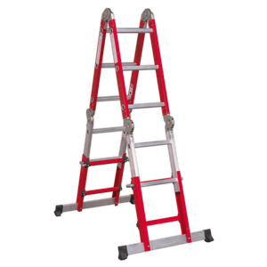 Sealey AFPL2 Aluminium 4-Way Multipurpose Adjustable-Height Ladder - EN 131 - additional view 3