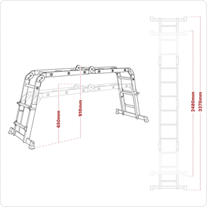 Sealey AFPL2 Aluminium 4-Way Multipurpose Adjustable-Height Ladder - EN 131 - additional view 8