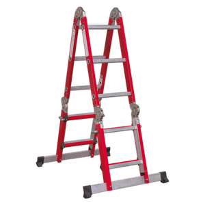 Sealey AFPL2 Aluminium 4-Way Multipurpose Adjustable-Height Ladder - EN 131 - additional view 4