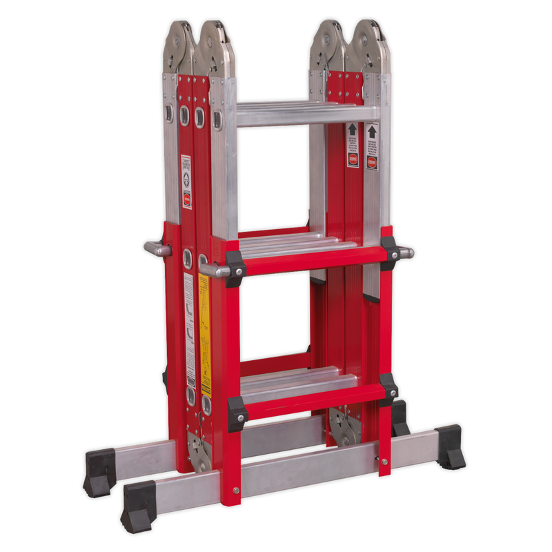 Sealey AFPL2 Aluminium 4-Way Multipurpose Adjustable-Height Ladder - EN 131 - additional view 7