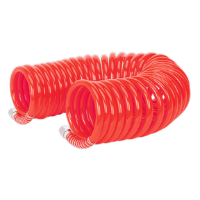 Sealey AH10C/8 PU Coiled Air Hose with 1/4"BSP Unions 10m x 8mm