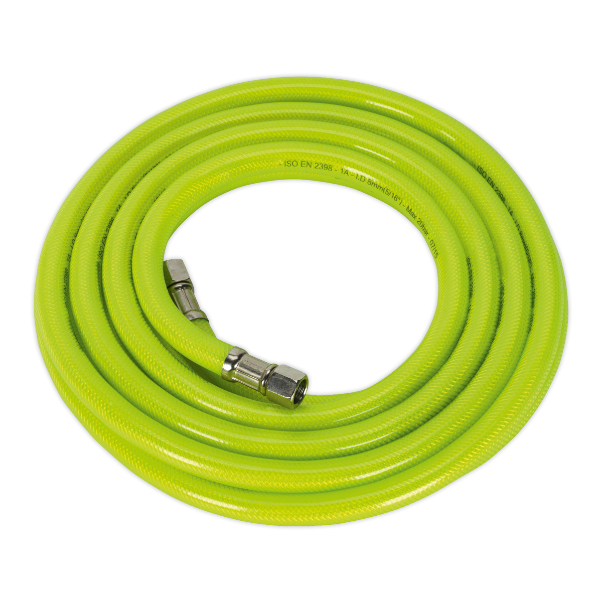 Sealey AHFC5 High-Visibility Air Hose with 1/4"BSP Unions 5m x 8mm