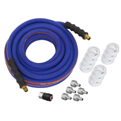 Sealey AHK05 Extra-Heavy-Duty High Flow Air Hose Kit with Couplings 15m x 13mm