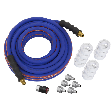 Sealey AHK05 Extra-Heavy-Duty High Flow Air Hose Kit with Couplings 15m x 13mm