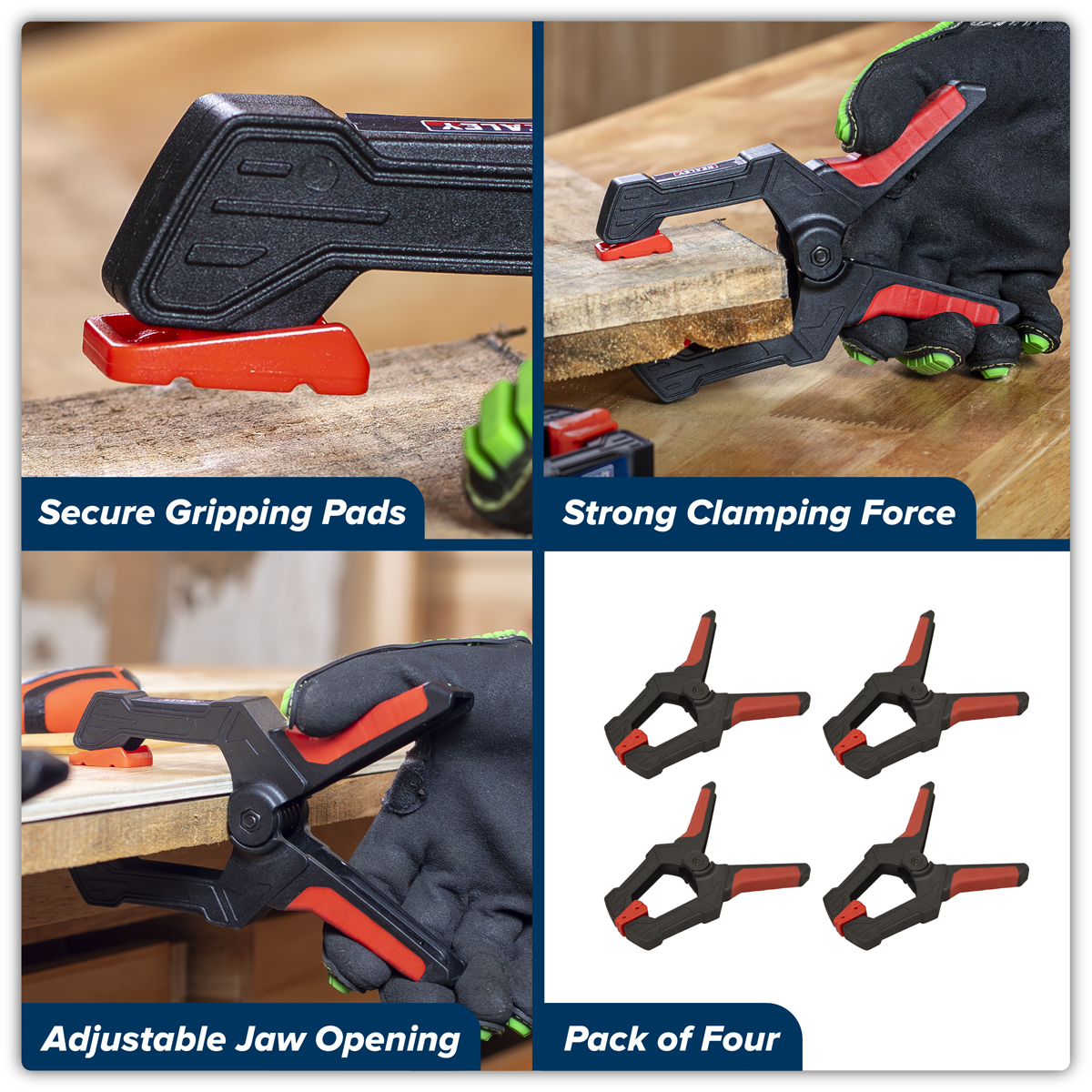 Sealey AK064 Spring Clamp Set 80mm 4pc - additional view 4