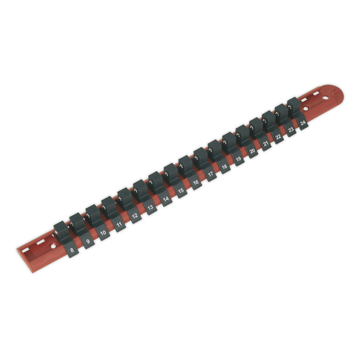 Sealey AK1217 Premier Socket Retaining Rail with 17 Clips 1/2"Sq Drive