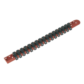 Sealey AK1217 Premier Socket Retaining Rail with 17 Clips 1/2"Sq Drive