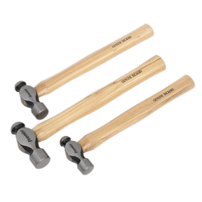 Sealey AK203 Premier Ball Pein Hammer Set 3pc Hickory Shafts