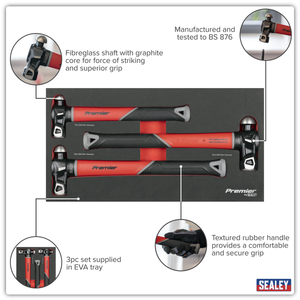 Sealey AK2033 Premier Ball Pein Hammer Set with Fibreglass Shafts 3pc - additional view 7
