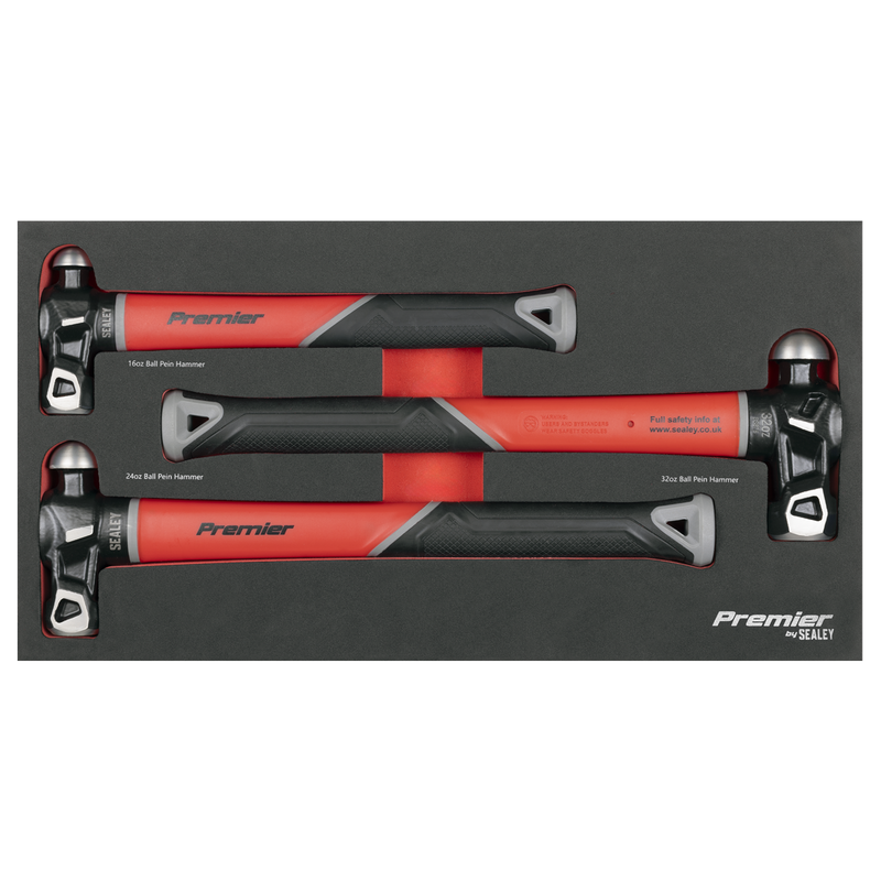 Sealey AK2033 Premier Ball Pein Hammer Set with Fibreglass Shafts 3pc - additional view 3