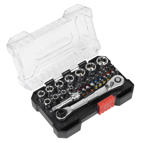 Sealey AK2111 Premier Socket & Colour-Coded Bit Set 1/4"Sq Drive 31pc