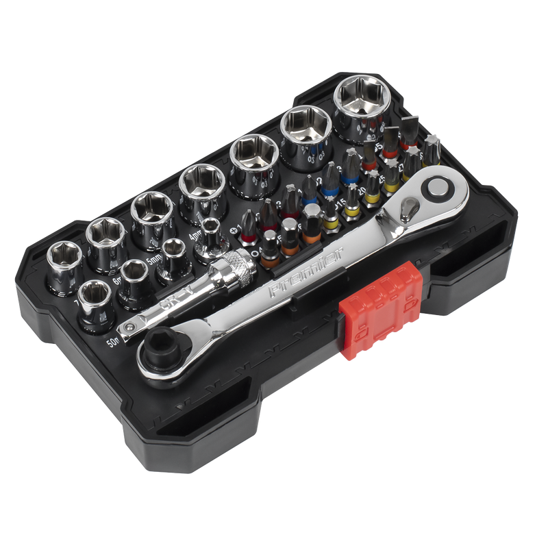 Sealey AK2111 Premier Socket & Colour-Coded Bit Set 1/4"Sq Drive 31pc - additional view 4