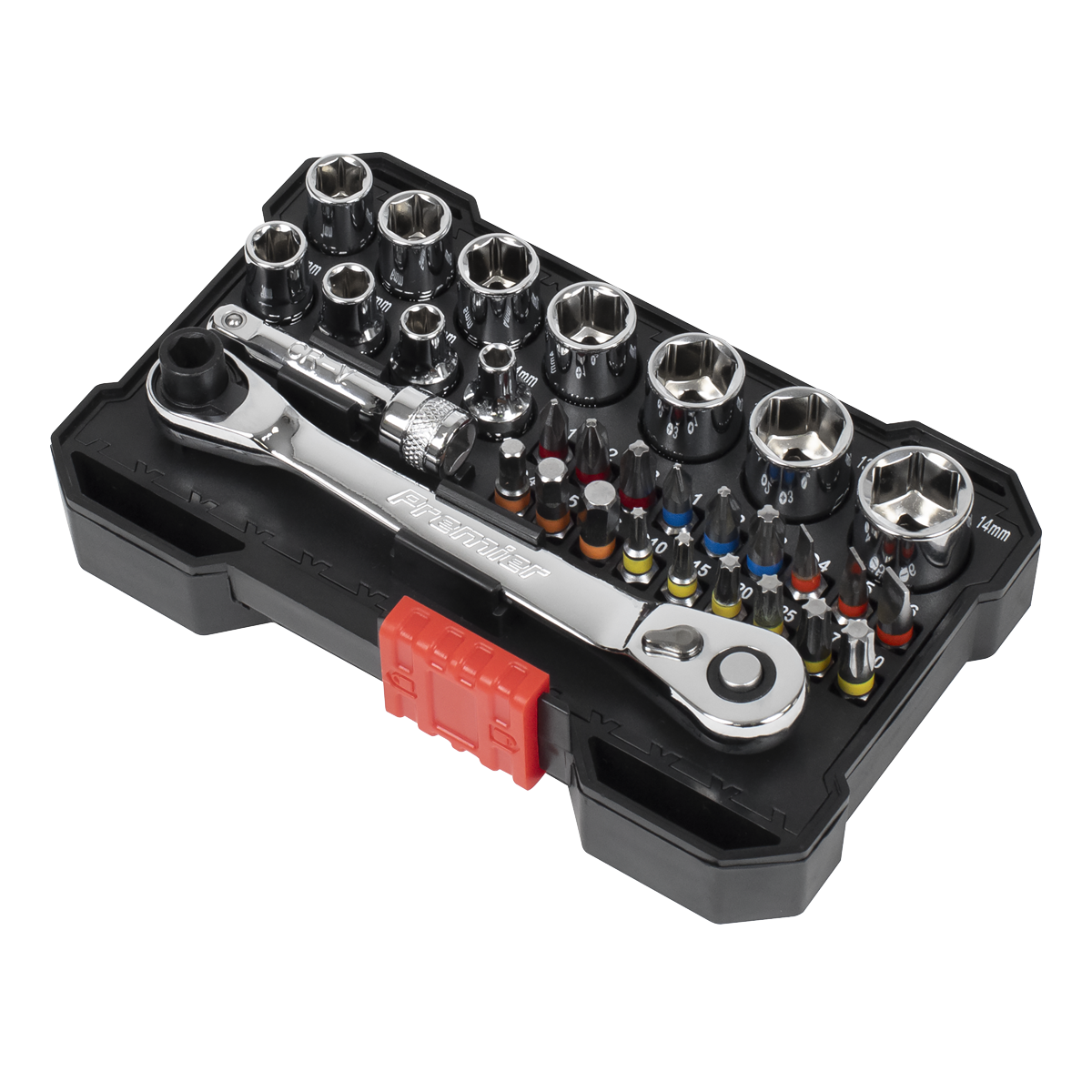 Sealey AK2111 Premier Socket & Colour-Coded Bit Set 1/4"Sq Drive 31pc - additional view 7