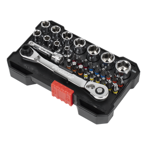 Sealey AK2111 Premier Socket & Colour-Coded Bit Set 1/4"Sq Drive 31pc - additional view 7