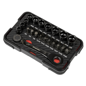 Sealey AK2112 Premier Black Go-Through Lock-On™ Low Profile Socket & Bit Set 1/4"Sq Drive 31pc - additional view 5
