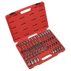 Sealey AK2196 Hex Socket Bit Set 30pc 1/2"Sq Drive