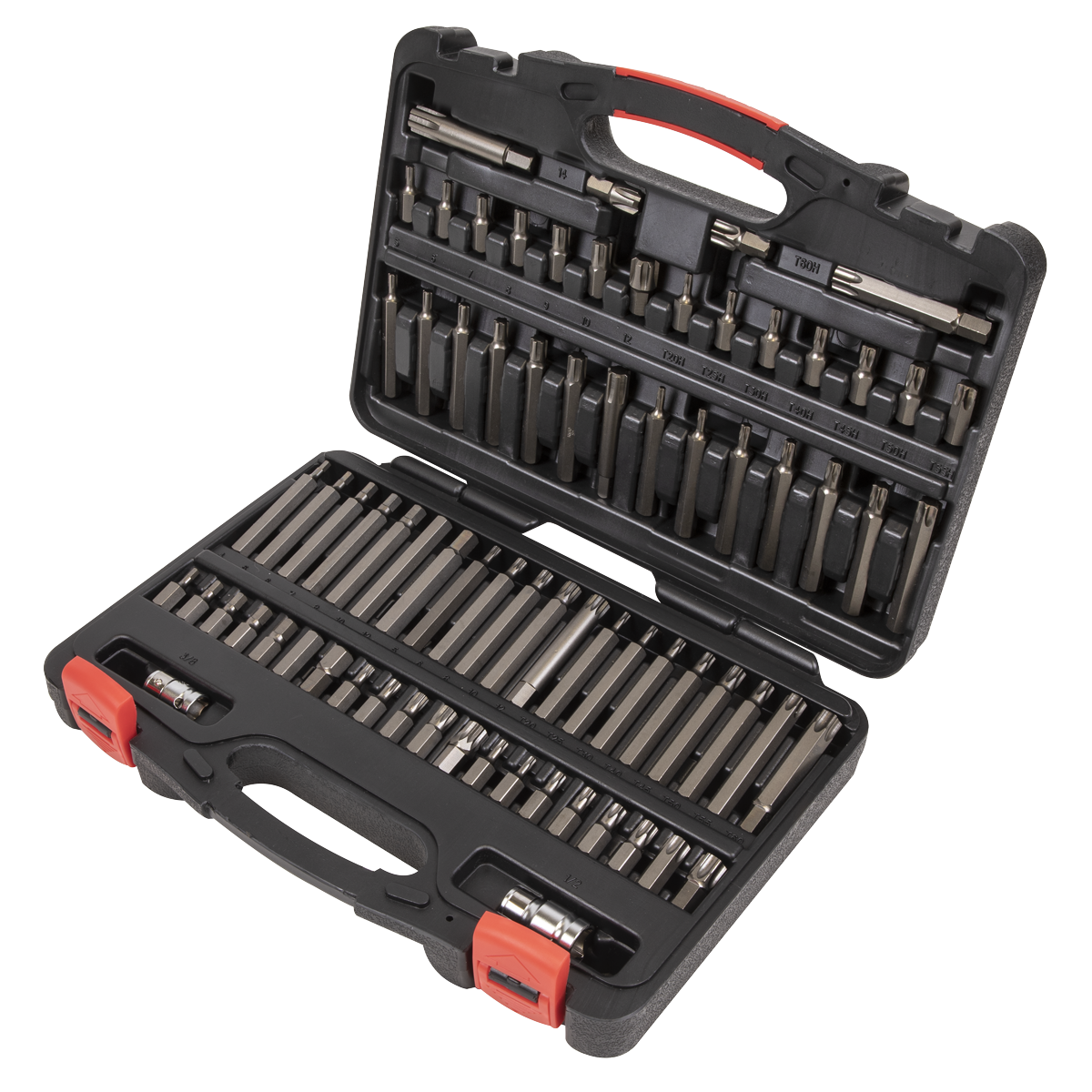 Sealey AK21974P Premier TRX-Star*/Security TRX-Star*/Hex/Ribe/Spline Bit Set 3/8" & 1/2"Sq Drive 74pc