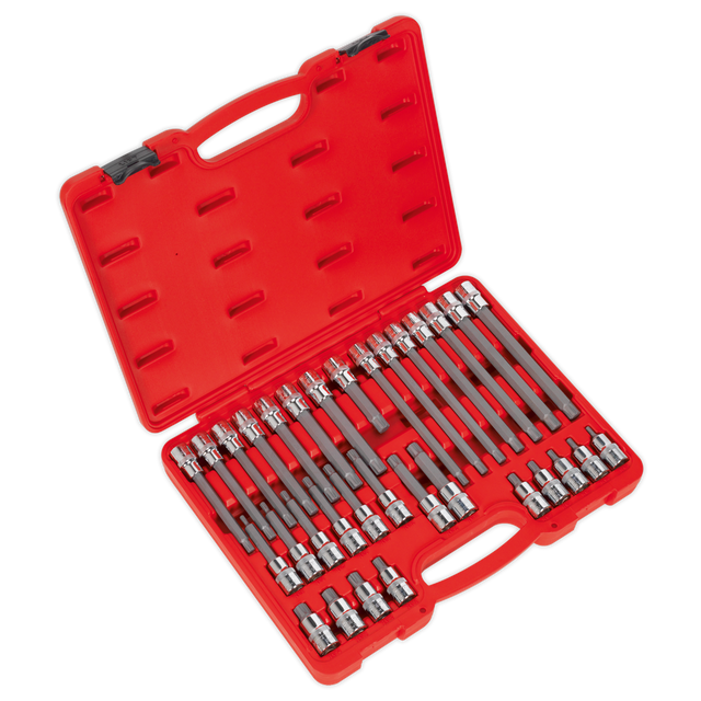 Sealey AK2198 Premier Ribe Socket Bit Set 1/2"Sq Drive 32pc