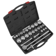 Sealey AK2582 Premier Metric/Imperial Socket Set 3/4"Sq Drive 12-Point 26pc