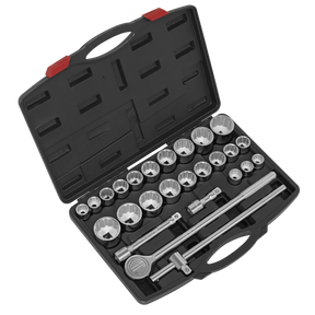 Sealey AK2582 Premier Metric/Imperial Socket Set 3/4"Sq Drive 12-Point 26pc