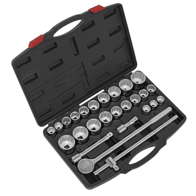 Sealey AK2582 Premier Metric/Imperial Socket Set 3/4"Sq Drive 12-Point 26pc