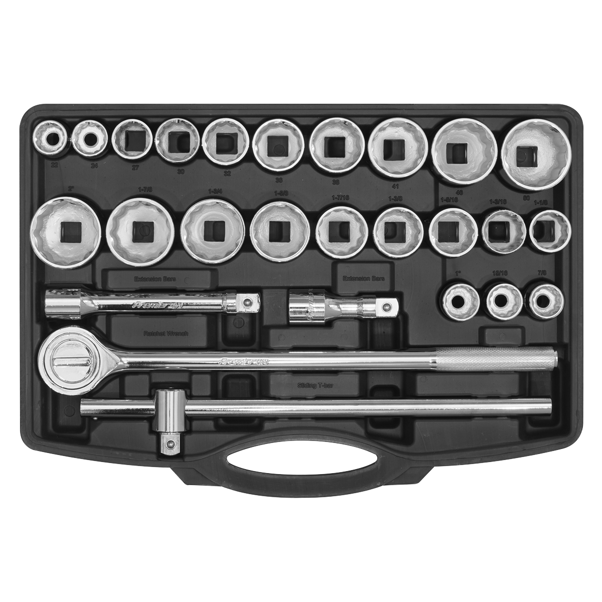 Sealey AK2582 Premier Metric/Imperial Socket Set 3/4"Sq Drive 12-Point 26pc - additional view 3
