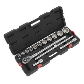 Sealey AK2583 Premier Socket Set 3/4"Sq Drive 12-Point 15pc