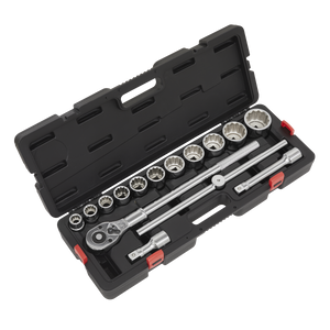 Sealey AK2583 Premier Socket Set 3/4"Sq Drive 12-Point 15pc