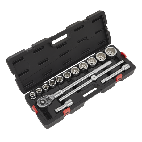 Sealey AK2583 Premier Socket Set 3/4"Sq Drive 12-Point 15pc