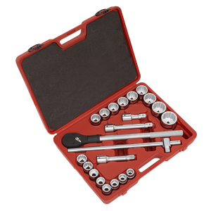 Sealey AK2598 Premier Socket Set 3/4"Sq Drive 12-point 22pc