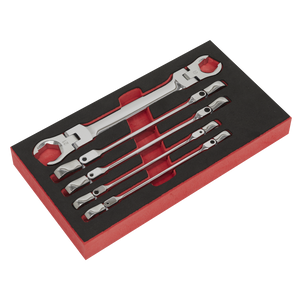 Sealey AK2652 Premier Flexi-Head Flare Nut Spanner Set 5pc