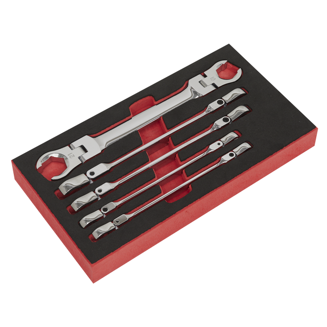 Sealey AK2652 Premier Flexi-Head Flare Nut Spanner Set 5pc