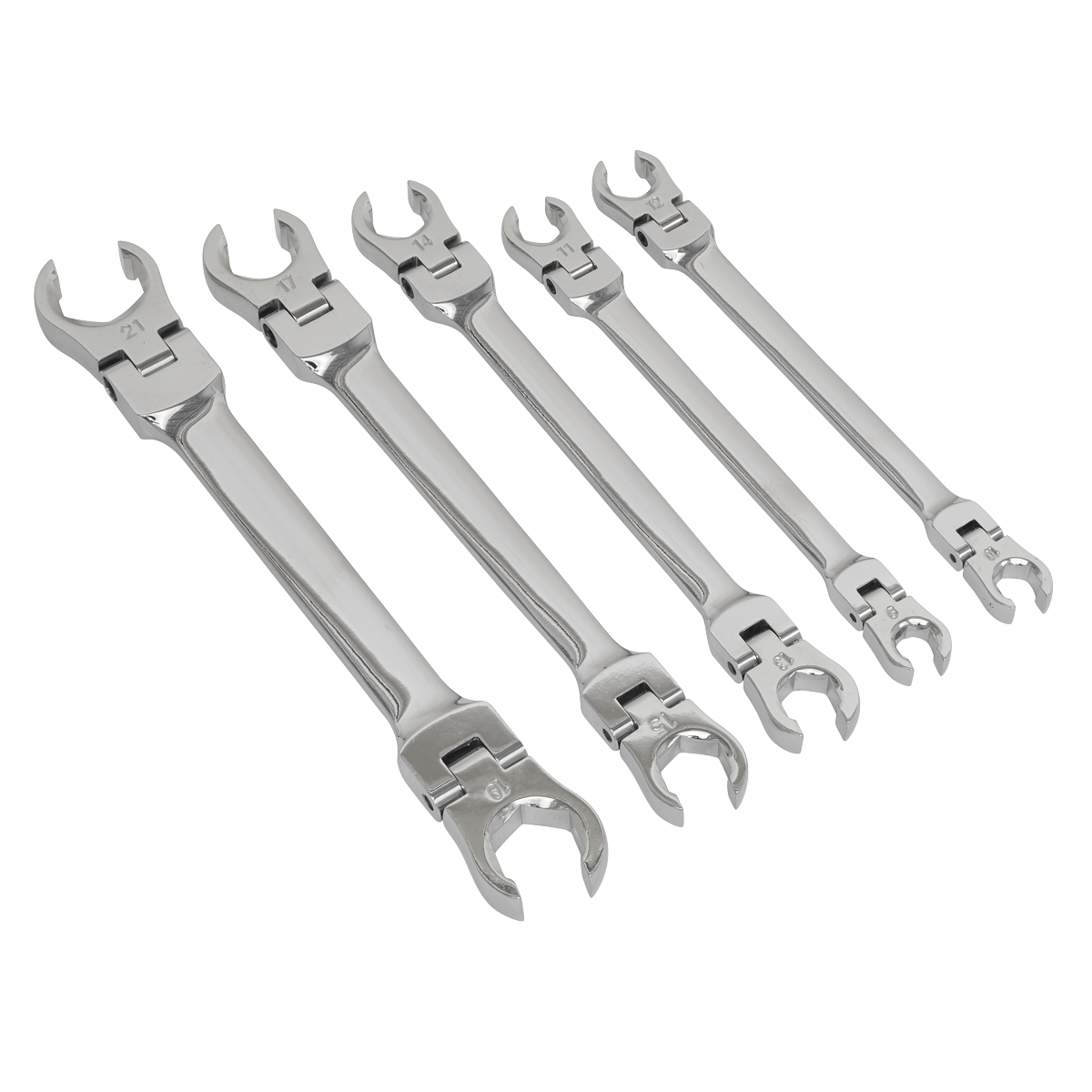 Sealey AK2652 Premier Flexi-Head Flare Nut Spanner Set 5pc - additional view 4