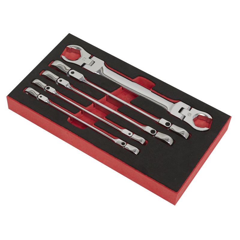 Sealey AK2652 Premier Flexi-Head Flare Nut Spanner Set 5pc - additional view 2